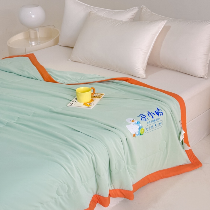 91家纺网 家纺一手货源 找家纺 （总）【苏东来】2025年夏季高端真锦氨凉感夏被纯色空调被单双人夏被春秋被子冰丝夏被被芯直播爆款