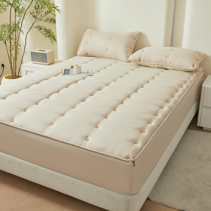 91家纺网 家纺一手货源 找家纺 （总）推推家纺 2025新款六面全包夹棉单床笠 床笠单件