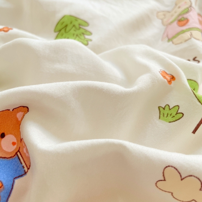 91家纺网 家纺一手货源 找家纺 （总）2025新款卡通水洗棉单被套床单枕套软糯可爱床品套件