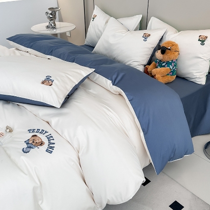 91家纺网 家纺一手货源 找家纺 （总）泰迪爱兰Teddy ISLAND 2025新款100支绣花（50支）三件套四件套