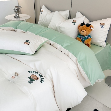 91家纺网 家纺一手货源 找家纺 （总）泰迪爱兰Teddy ISLAND 2025新款100支绣花（50支）三件套四件套