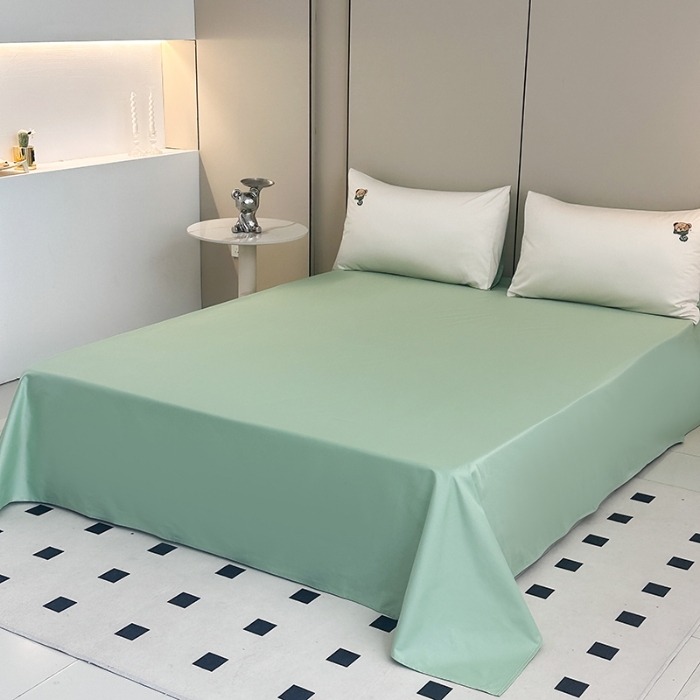 91家纺网 家纺一手货源 找家纺 泰迪爱兰Teddy ISLAND 2026新款100支绣花（50支）三件套四件套 富士白+抹茶绿