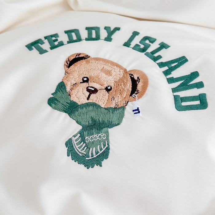 91家纺网 家纺一手货源 找家纺 泰迪爱兰Teddy ISLAND 2026新款100支绣花（50支）三件套四件套 富士白+抹茶绿