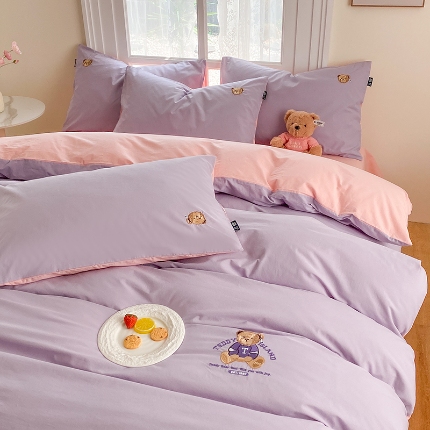 91家纺网 家纺一手货源 找家纺 （总）泰迪爱兰Teddy ISLAND 2025新款32支全棉水洗棉绣花三件套四件套