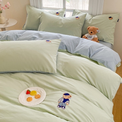 91家纺网 家纺一手货源 找家纺 （总）泰迪爱兰Teddy ISLAND 2025新款32支全棉水洗棉绣花三件套四件套