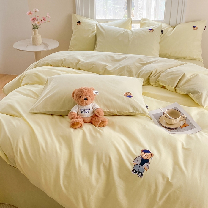 91家纺网 家纺一手货源 找家纺 （总）泰迪爱兰Teddy ISLAND 2025新款32支全棉水洗棉绣花三件套四件套