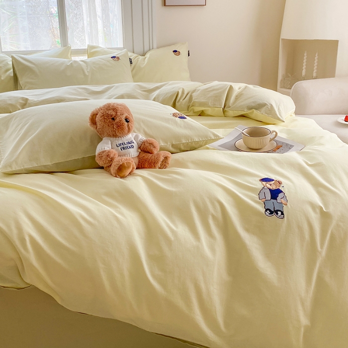 91家纺网 家纺一手货源 找家纺 （总）泰迪爱兰Teddy ISLAND 2025新款32支全棉水洗棉绣花三件套四件套