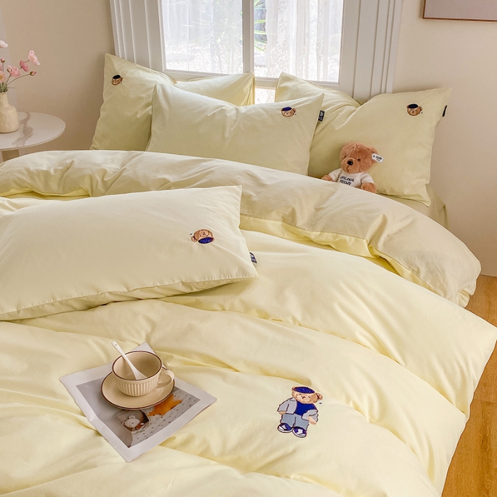 91家纺网 家纺一手货源 找家纺 （总）泰迪爱兰Teddy ISLAND 2025新款32支全棉水洗棉绣花三件套四件套