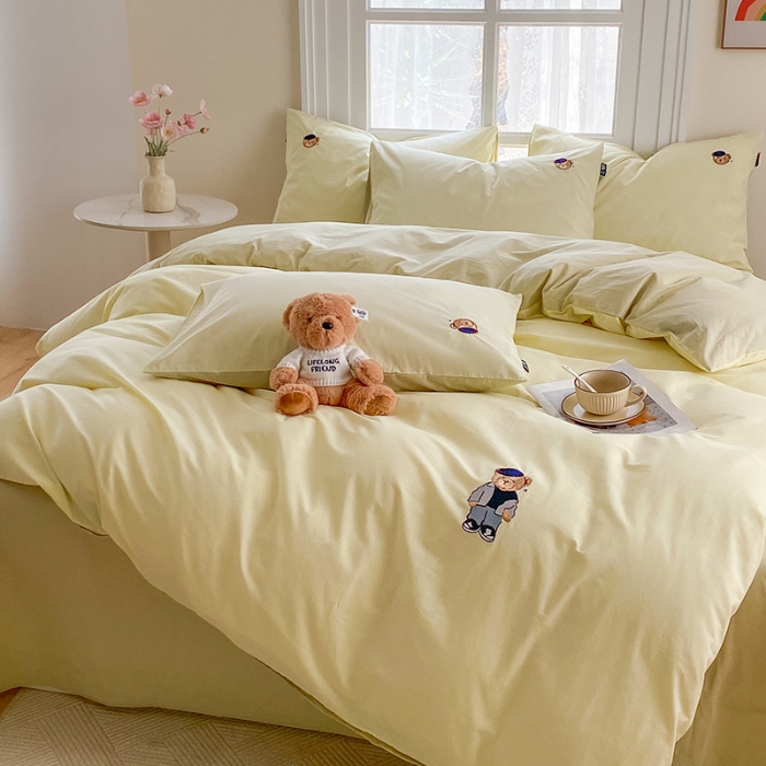 91家纺网 家纺一手货源 找家纺 （总）泰迪爱兰Teddy ISLAND 2025新款32支全棉水洗棉绣花三件套四件套