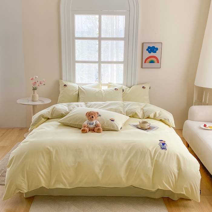 91家纺网 家纺一手货源 找家纺 （总）泰迪爱兰Teddy ISLAND 2025新款32支全棉水洗棉绣花三件套四件套