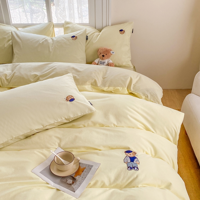 91家纺网 家纺一手货源 找家纺 （总）泰迪爱兰Teddy ISLAND 2025新款32支全棉水洗棉绣花三件套四件套