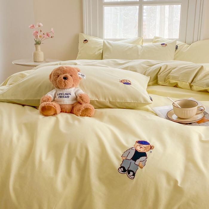 91家纺网 家纺一手货源 找家纺 （总）泰迪爱兰Teddy ISLAND 2025新款32支全棉水洗棉绣花三件套四件套