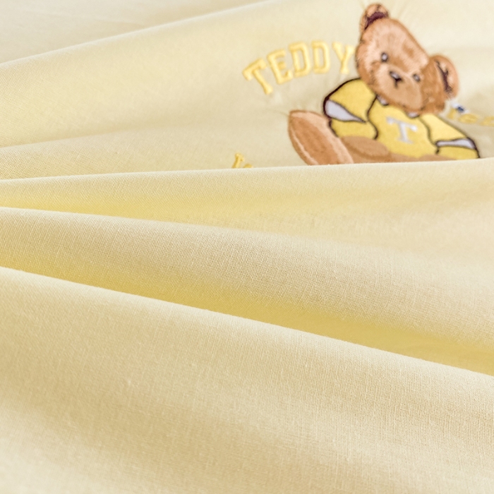 91家纺网 家纺一手货源 找家纺 泰迪爱兰Teddy ISLAND 2026新款32支全棉水洗棉绣花三件套四件套 嫩黄+水绿