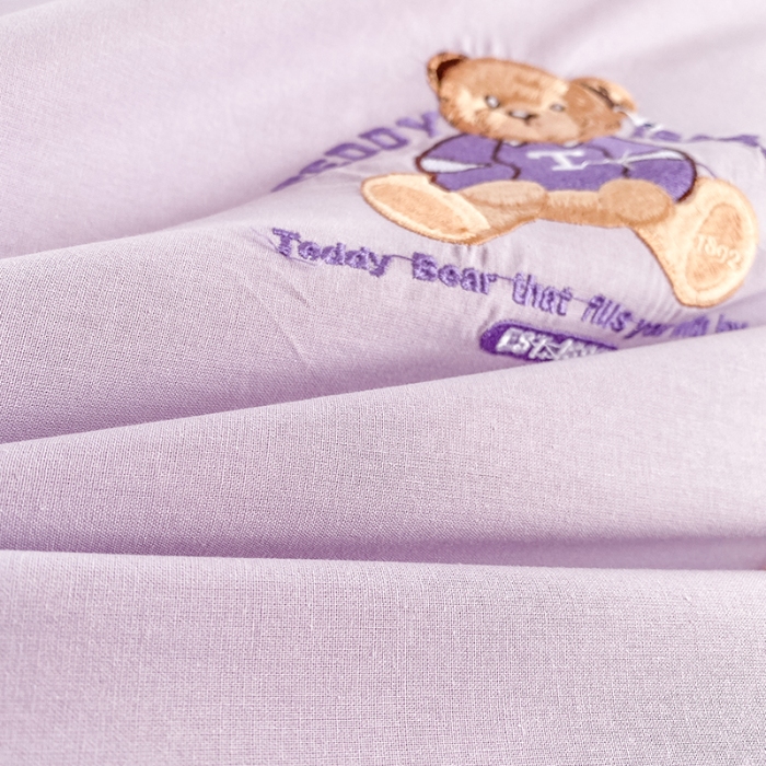 91家纺网 家纺一手货源 找家纺 泰迪爱兰Teddy ISLAND 2026新款32支全棉水洗棉绣花三件套四件套 浅雪青＋浅玉