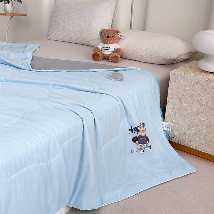 91家纺网 家纺一手货源 找家纺 （总）泰迪爱兰Teddy ISLAND 2025新款纯色冰淇淋空调被凉感夏被