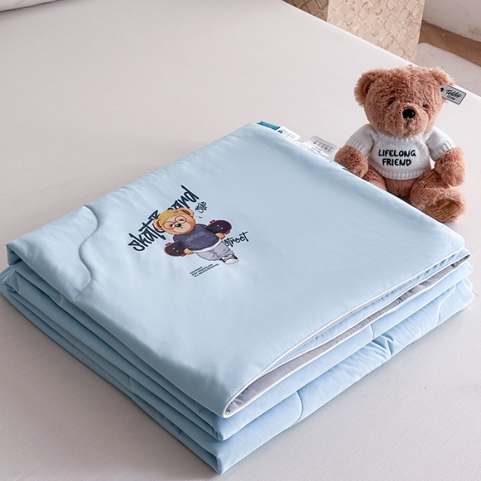 91家纺网 家纺一手货源 找家纺 （总）泰迪爱兰Teddy ISLAND 2025新款纯色冰淇淋空调被凉感夏被