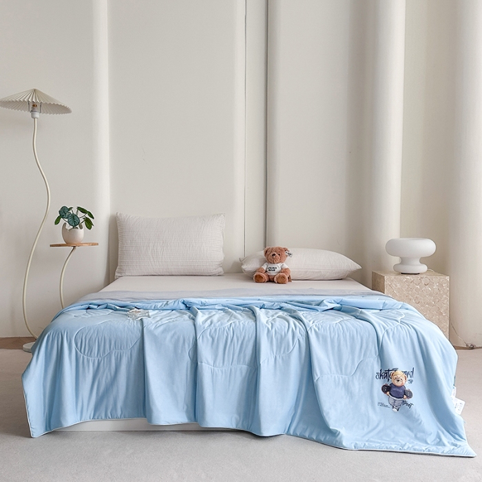 91家纺网 家纺一手货源 找家纺 （总）泰迪爱兰Teddy ISLAND 2025新款纯色冰淇淋空调被凉感夏被