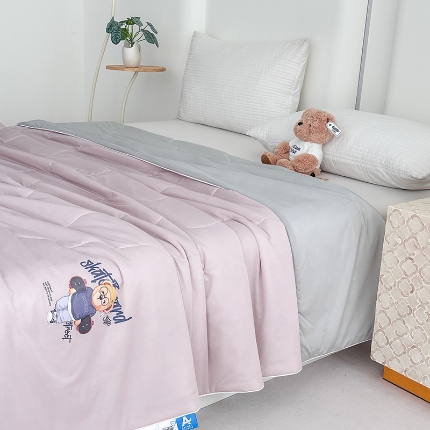 泰迪爱兰Teddy ISLAND 2026新款冰淇淋凉感夏被 樱花粉+灰