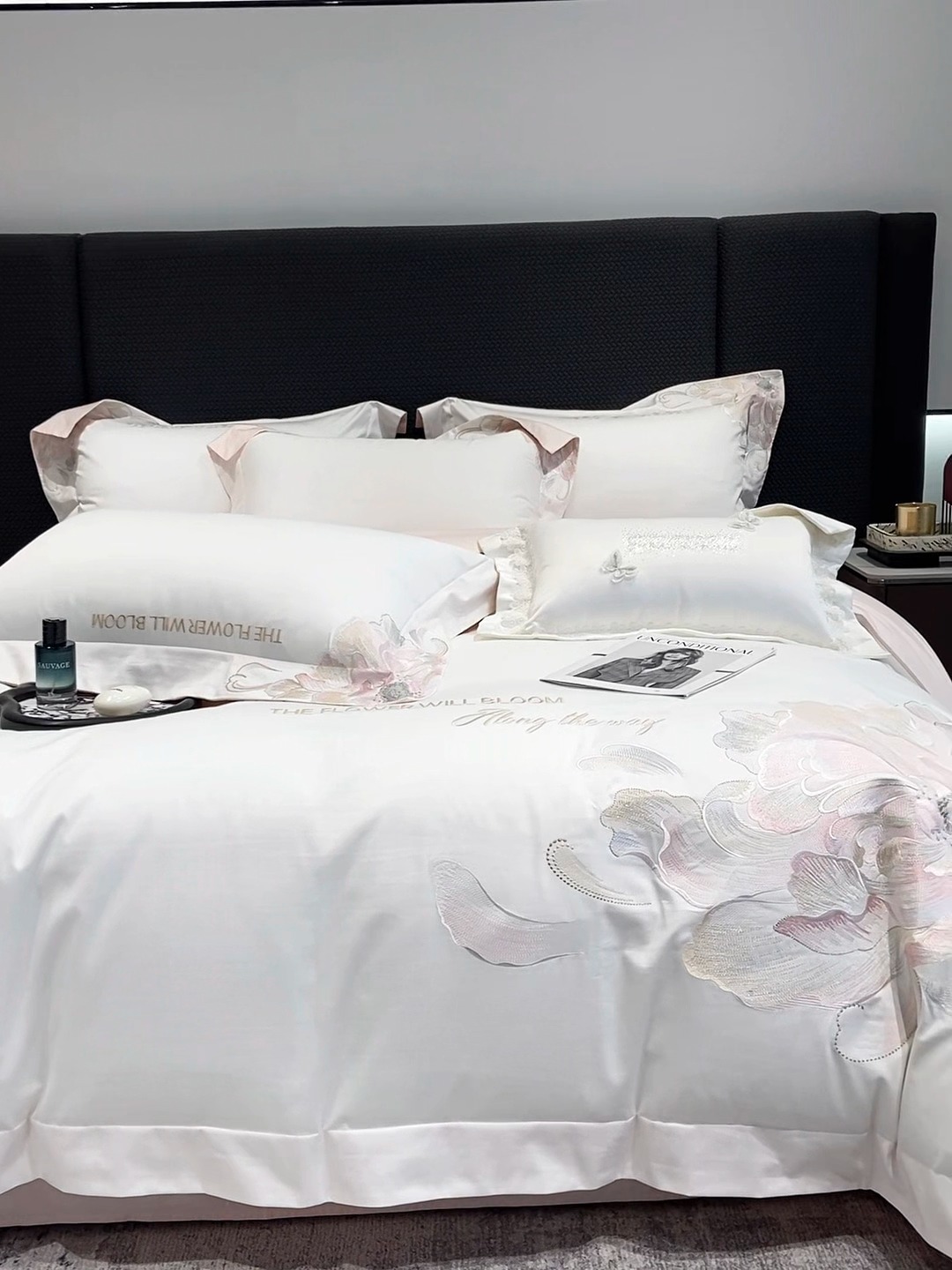 91家纺网 家纺一手货源 找家纺 （总）星蕴家纺 2025新款澳棉纯棉正宗长绒棉刺绣四件套-绽放