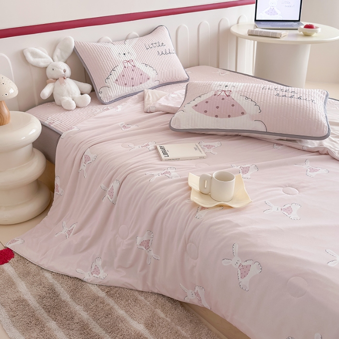 91家纺网 家纺一手货源 找家纺 （总）RYB红黄兰 2025新款INS原创超萌卡通冰皮锦氨夏被夏凉被空调被