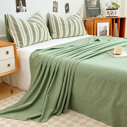 91家纺网 家纺一手货源 找家纺 （总）2025新款色织全棉水洗棉单床单柔软亲肤床单被套枕套床上用品