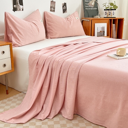 91家纺网 家纺一手货源 找家纺 （总）2025新款色织全棉水洗棉单床单柔软亲肤床单被套枕套床上用品