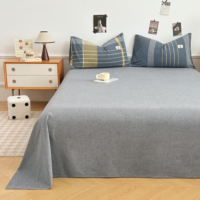 91家纺网 家纺一手货源 找家纺 （总）2025新款色织全棉水洗棉单床单柔软亲肤床单被套枕套床上用品