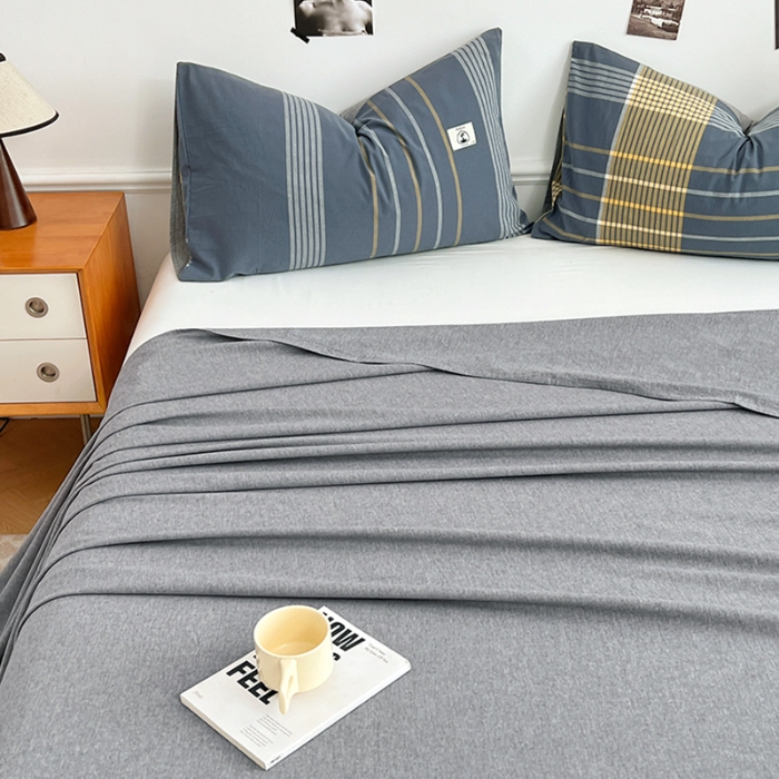 91家纺网 家纺一手货源 找家纺 （总）2025新款色织全棉水洗棉单床单柔软亲肤床单被套枕套床上用品