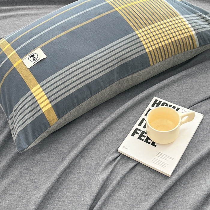 91家纺网 家纺一手货源 找家纺 （总）2025新款色织全棉水洗棉单床单柔软亲肤床单被套枕套床上用品