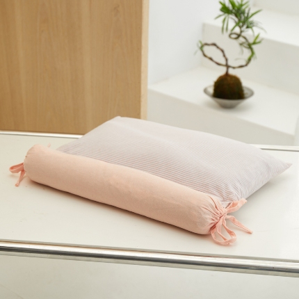 91家纺网 家纺一手货源 找家纺 （总）2025新款条纹牵引组合枕荞麦枕头枕芯 甜荞麦可拆分全棉荞麦组合牵引枕 荞麦引款2合1 枕头枕芯