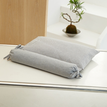 91家纺网 家纺一手货源 找家纺 （总）2025新款条纹牵引组合枕荞麦枕头枕芯 甜荞麦可拆分全棉荞麦组合牵引枕 荞麦引款2合1 枕头枕芯