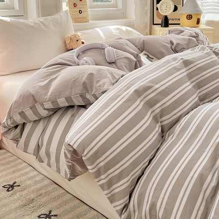 91家纺网 家纺一手货源 找家纺 （总）2025新款13070全棉纯棉小清新单被套床单枕套床品套件