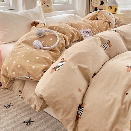 91家纺网 家纺一手货源 找家纺 （总）2025新款13070全棉纯棉小清新单被套床单枕套床品套件