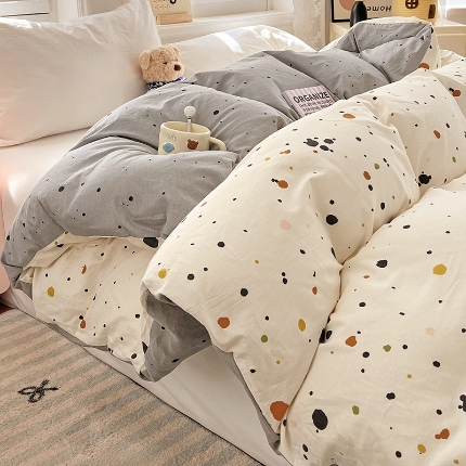 91家纺网 家纺一手货源 找家纺 （总）2025新款13070全棉纯棉小清新单被套床单枕套床品套件