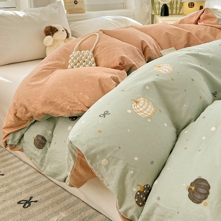 （总）2025新款13070全棉纯棉小清新单被套床单枕套床品套件