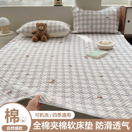 91家纺网 家纺一手货源 找家纺 （总）2025 全棉纯棉软床垫 席梦思床垫保护垫 夹棉床单床盖