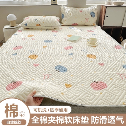 91家纺网 家纺一手货源 找家纺 （总）2025 全棉纯棉软床垫 席梦思床垫保护垫 夹棉床单床盖