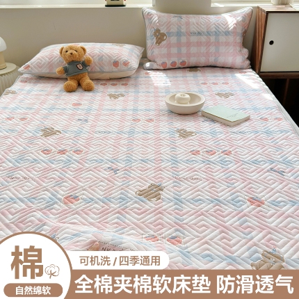 91家纺网 家纺一手货源 找家纺 （总）2025 全棉纯棉软床垫 席梦思床垫保护垫 夹棉床单床盖