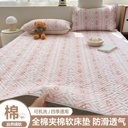 91家纺网 家纺一手货源 找家纺 （总）2025 全棉纯棉软床垫 席梦思床垫保护垫 夹棉床单床盖