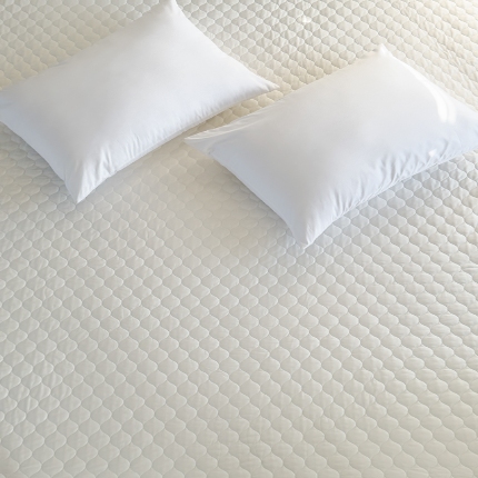 91家纺网 家纺一手货源 找家纺 安芯丝60S全棉夹棉床笠 抗菌防螨 白色