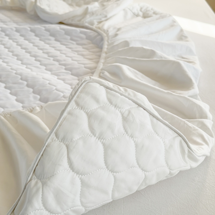 91家纺网 家纺一手货源 找家纺 （总）安芯丝60S全棉夹棉床笠 抗菌防螨