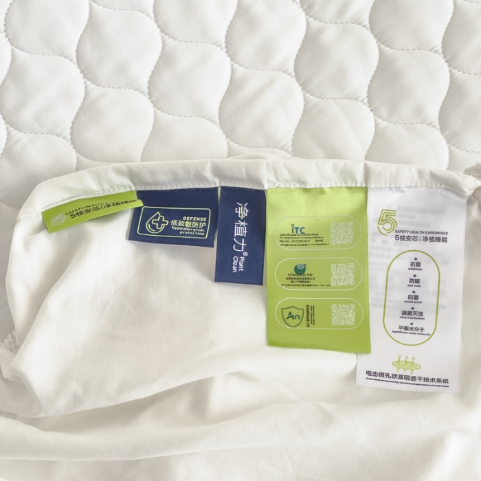 91家纺网 家纺一手货源 找家纺 安芯丝60S全棉夹棉床笠 抗菌防螨 白色