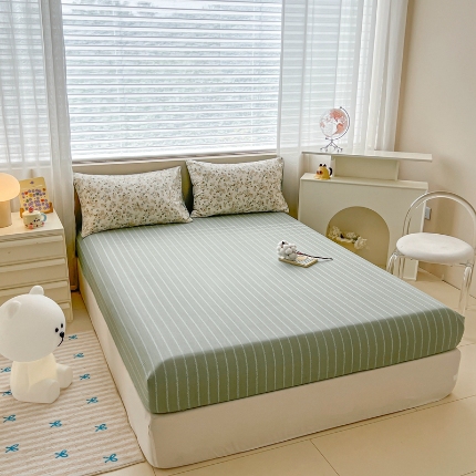 91家纺网 家纺一手货源 找家纺 （总）（总）2025新款13070全棉纯棉全包床笠柔软亲肤床垫套居家必备床上用品