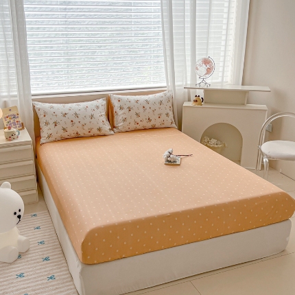 91家纺网 家纺一手货源 找家纺 （总）（总）2025新款13070全棉纯棉全包床笠柔软亲肤床垫套居家必备床上用品