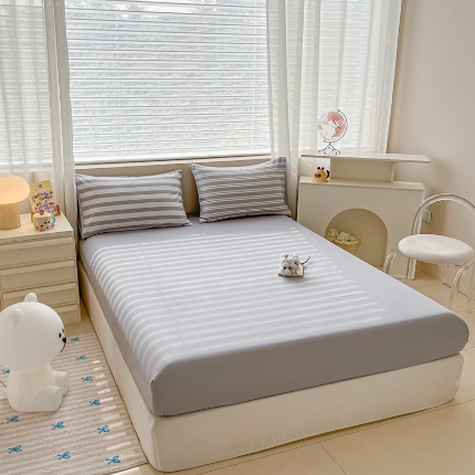 91家纺网 家纺一手货源 找家纺 （总）（总）2025新款13070全棉纯棉全包床笠柔软亲肤床垫套居家必备床上用品