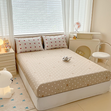 91家纺网 家纺一手货源 找家纺 （总）（总）2025新款13070全棉纯棉全包床笠柔软亲肤床垫套居家必备床上用品