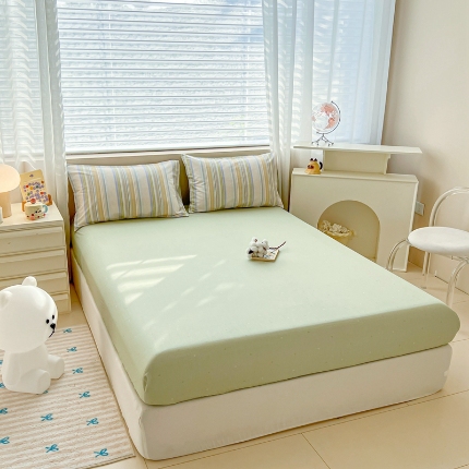 91家纺网 家纺一手货源 找家纺 （总）（总）2025新款13070全棉纯棉全包床笠柔软亲肤床垫套居家必备床上用品