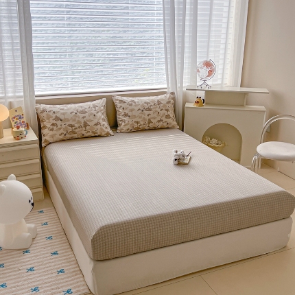 91家纺网 家纺一手货源 找家纺 （总）（总）2025新款13070全棉纯棉全包床笠柔软亲肤床垫套居家必备床上用品