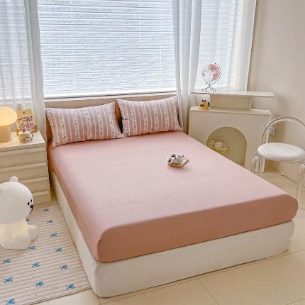 91家纺网 家纺一手货源 找家纺 （总）（总）2025新款13070全棉纯棉全包床笠柔软亲肤床垫套居家必备床上用品