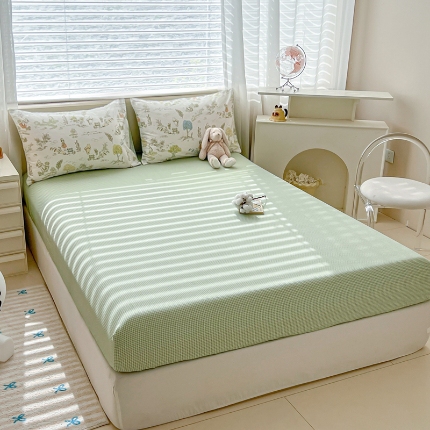 91家纺网 家纺一手货源 找家纺 （总）（总）2025新款13070全棉纯棉全包床笠柔软亲肤床垫套居家必备床上用品